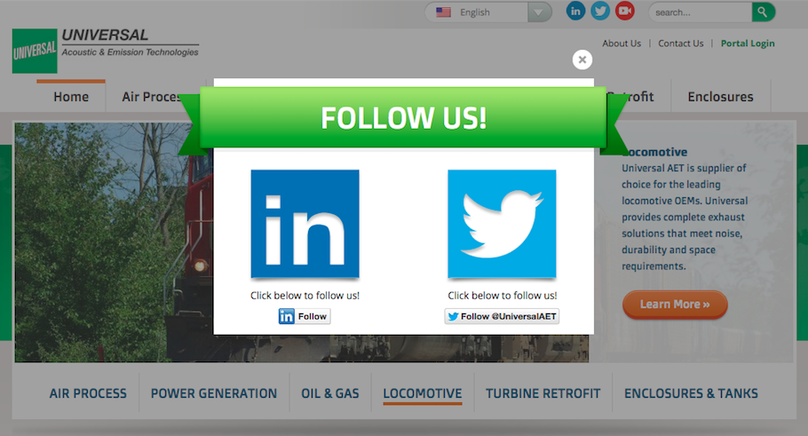Twitter and LinkedIn "follow" icons.