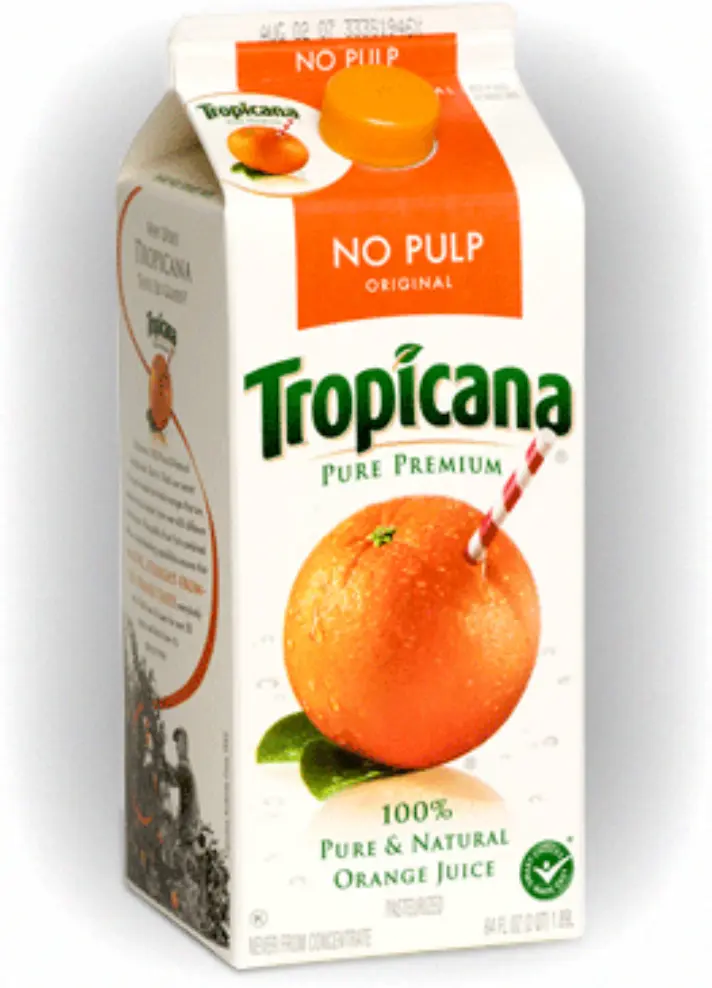 The original Tropicana orange juice carton design
