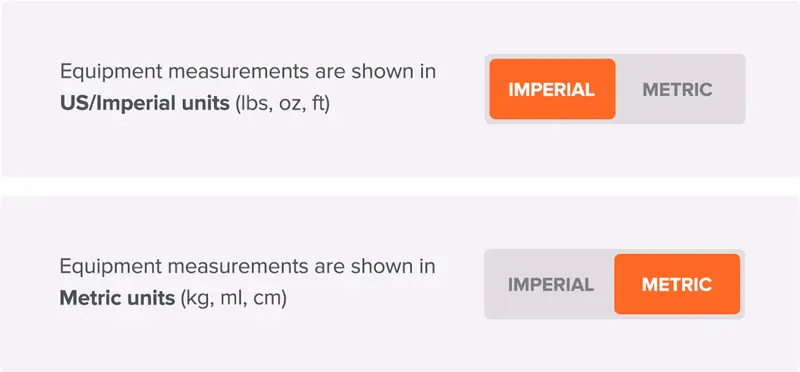 Imperial to Metric Switch