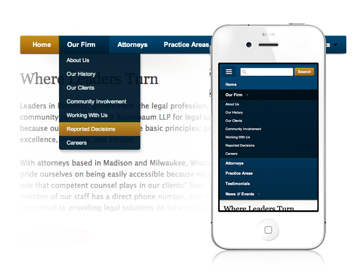Mobile Dropdown Screenshot